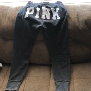 PINK VICTORIAS SECRET FITTED JOGGER PANTS